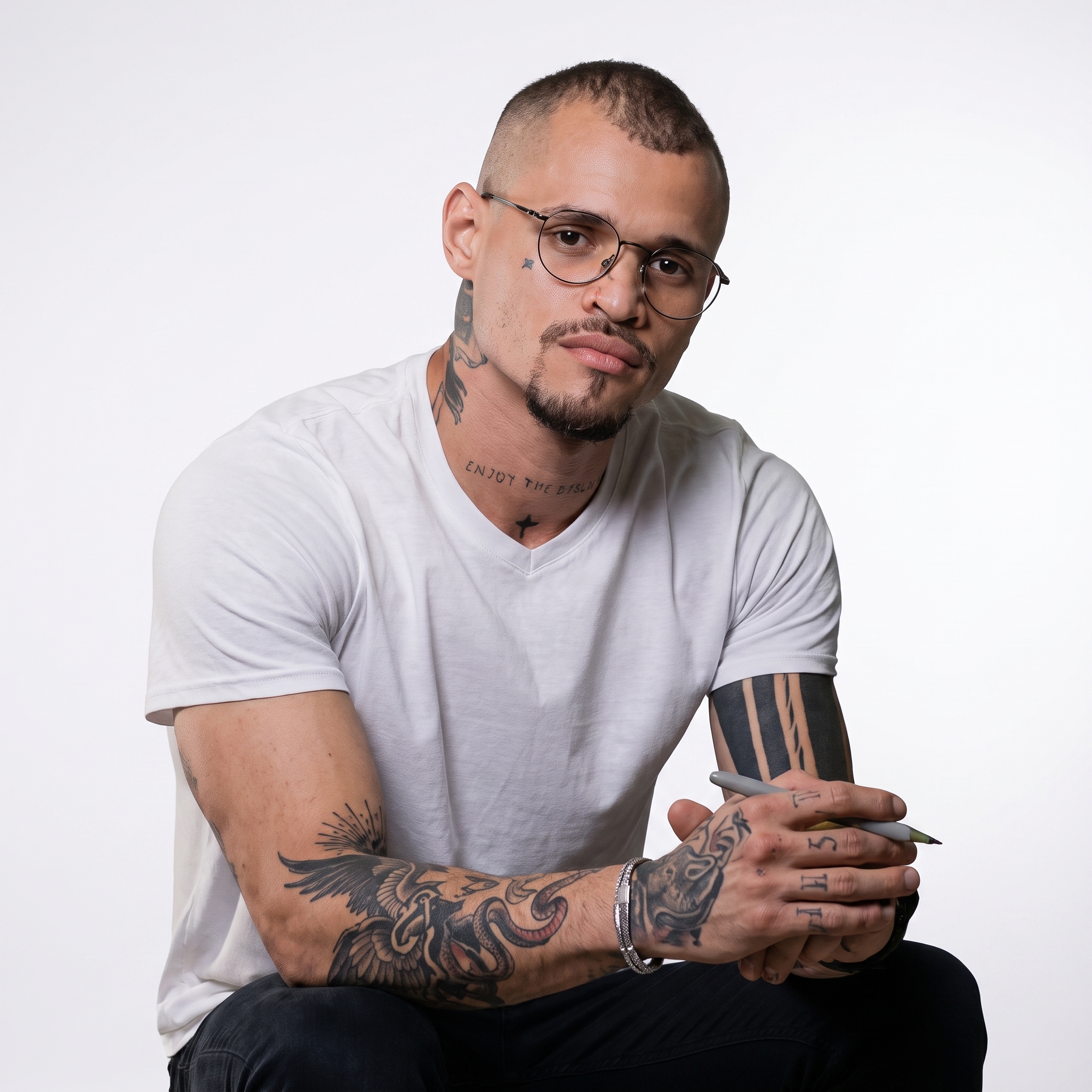 Retrato de estúdio de Eric Matheus — atleta, nutricionista e treinador.