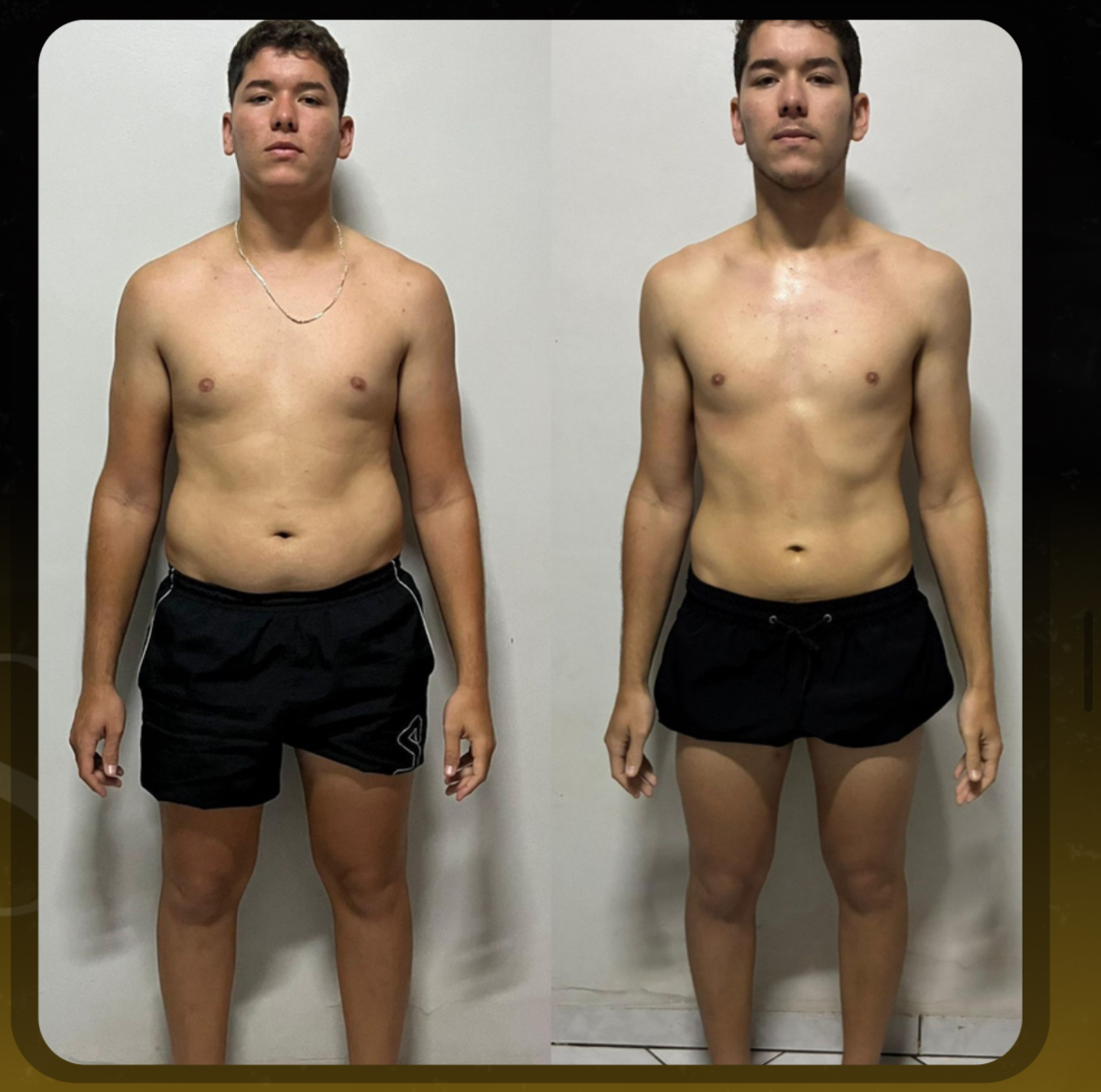 Resultado de aluno — antes e depois